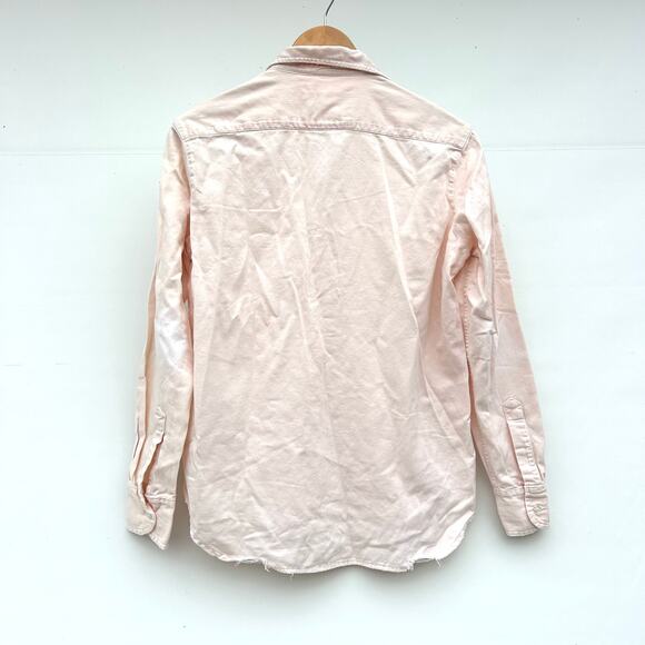 Frank & Eileen Famous Denim Eileen Button Down Cotton Pink Faded Vintage XS - Picture 4 of 8